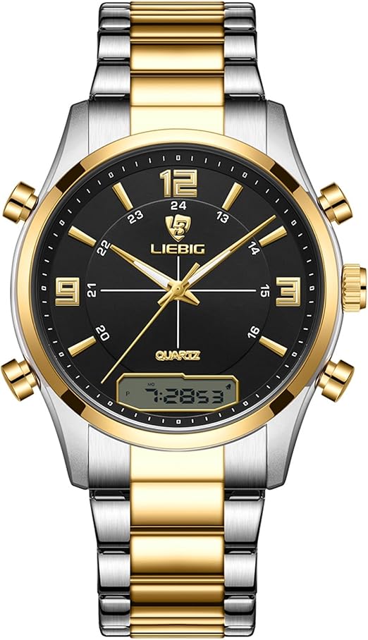 lsb laosibin 时尚商务男士手表,闹钟,定时,自动日期,夜灯显示,多功能